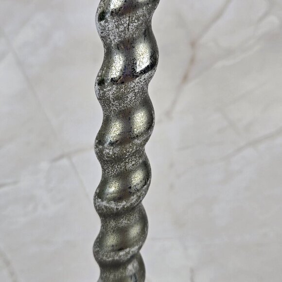 Pair of Vintage Aluminum Taper Candlestick Holders Twisted Body Style - Picture 12 of 14